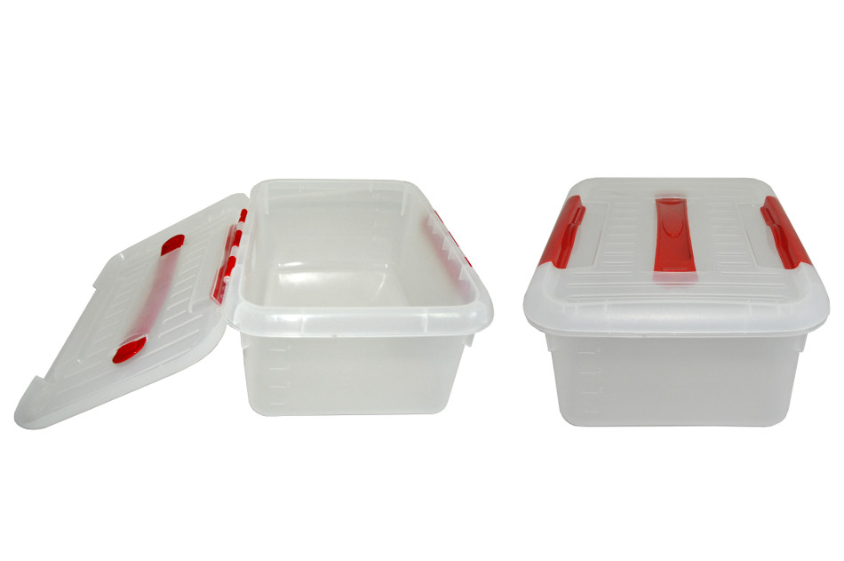 Контейнер для продуктов прямоуг.  6,0 л. 30*23*12 см. с ручкой, с красным зажимом MGprof /1/30/