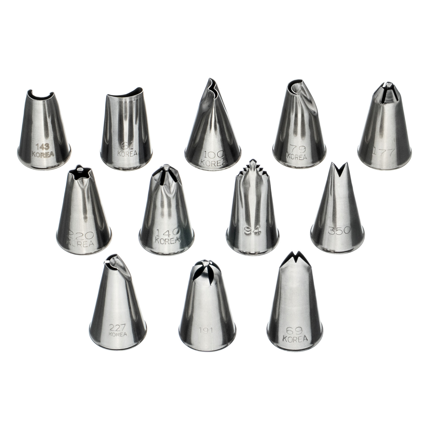 Набор кондитерских насадок 12 шт нерж. для мини-капкейков и пирожных /1/ АКЦИЯ