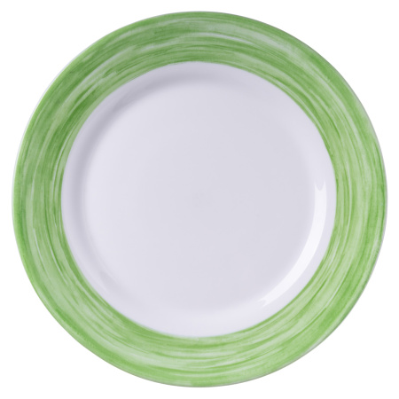 Тарелка d=254 мм. зеленый край Браш (P3948) /1/6/24/