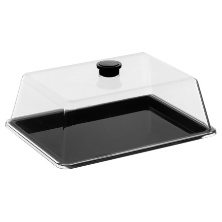 Поднос для подачи 26*20 см. поликарбонат, черный б/крышки (крышка 76834) GP /1/24/