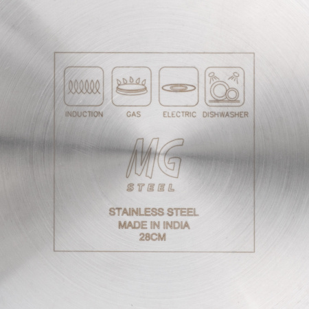 Сковорода d=28 см. h=6 см. 3,0 л. нерж. (индукция) MGsteel /1/