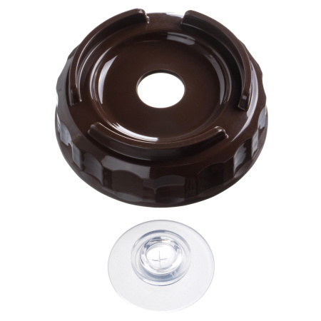 Емкость для соуса 1000 мл. d=75 мм. h=257 мм. c 2 крышками, с силик. носик. широкая прозрачная, крышки коричневые GP /1/96/ ВДОХНОВЕНИЕ