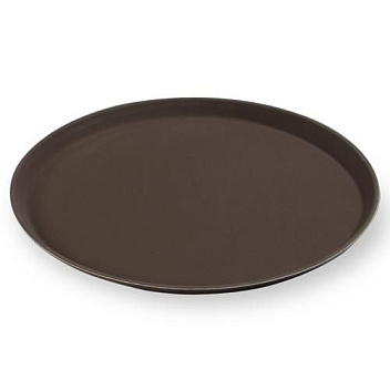 Поднос прорезиненный d=35 см. коричневый MGprof /1/12/