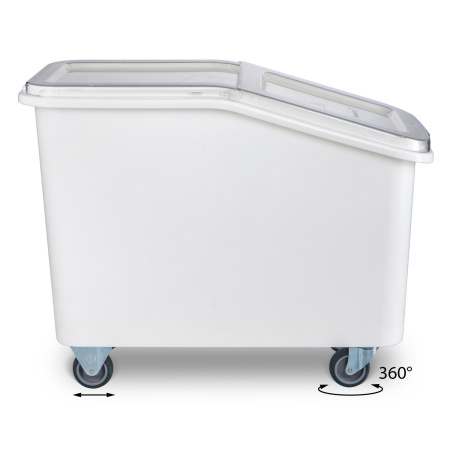 Контейнер для сыпучих продуктов  62 л 340*720*580 мм. (-40°C /+70°C) п/п на колесах, с совком, белый GP /1/4/