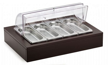 Подставка, GN1/4  4 шт. с охлаждением, крышка полик. Pinti /1/ Под заказ