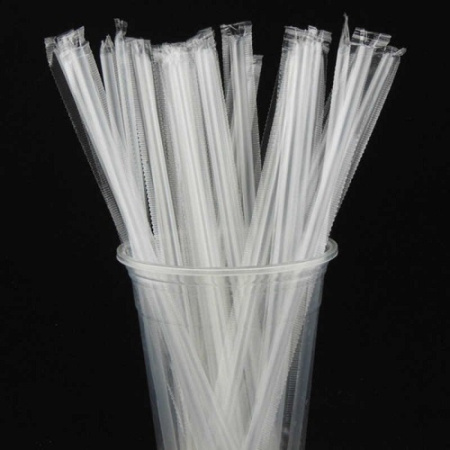 Трубочки кокт. 0,5*21 см.  700 шт/уп. гофрир. прозр. в ИНДИВИД. УП. /1/10/ АКЦИЯ