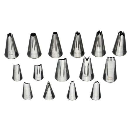Набор кондитерских насадок 15 шт нерж. для кремовых роз и пионов /1/ АКЦИЯ