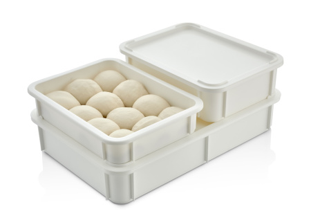 Контейнер для теста 300*400*100 мм. (-20/+70℃) прямой, сплошной, мороз-кий, белый полиэт.(крышка 76806) GP /1/12/