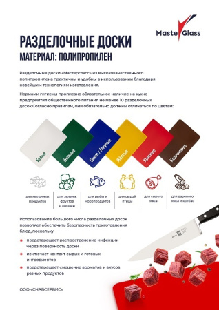 Доска разделочная п/п 450*300*11 мм. зеленая поверхность шагрень MGprof /1/10/ 