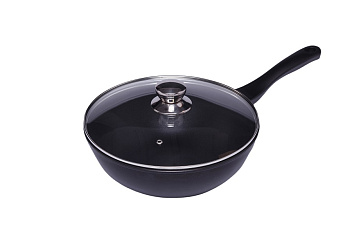 Сковорода Wok d=28 см. алюм. с антиприг. покрыт. с крышкой /1/ 5/