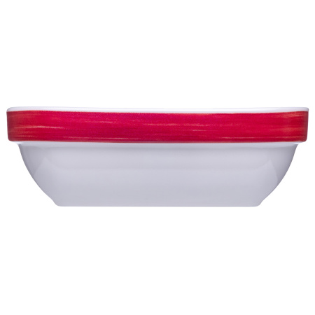 Салатник квадр. 110*110 мм. 200 мл. h=37 мм. вишневый край штабелир. Браш /1/6/24/ АКЦИЯ