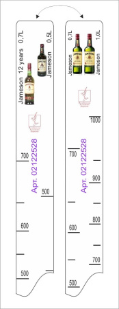 Линейка Jameson (0.7л./1л.)/ Jameson 12 лет (0.7л./1л.) L=28 см. В=2 см. /1/ 