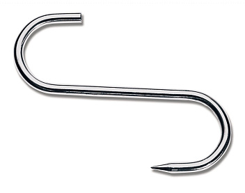 Крюк для мяса S-образный l=25 см. d=5 см. нерж. (90 кг) Icel /1/