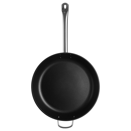 Сковорода d=37 см. h=5 см. 3,8 л. нерж. с 2 ручками с антиприг. покрыт. (индукция) MGsteel /1/