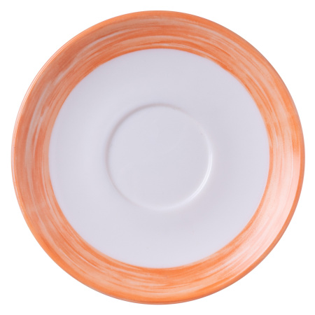 Блюдце d=140 мм. оранж. край Браш (чашка 37300) /1/6/48/ АКЦИЯ