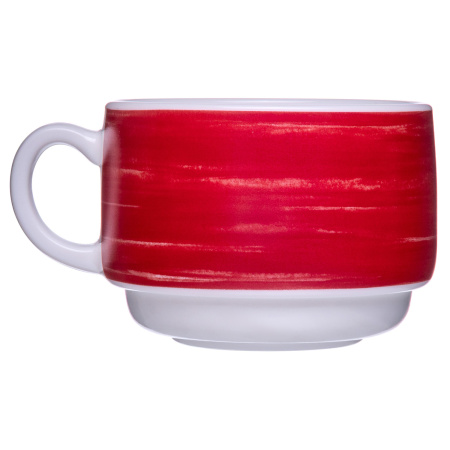 Чашка 190 мл. чайная d=76 мм. h=57 мм. вишневый край штабелир. Браш (блюдце 40595) /1/12/48/ АКЦИЯ